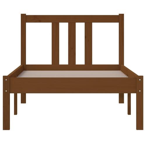 Sengeramme 75x190 cm Small Single massivt træ gyldenbrun