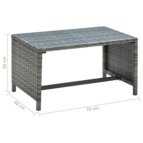 Haveloungesæt 4 dele med hynder polyrattan grå
