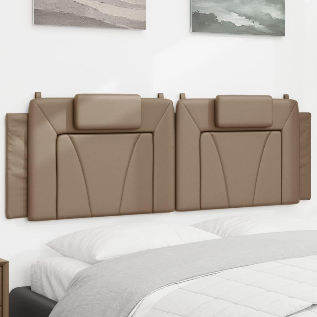 Gavlpude 160 cm kunstlæder cappuccinofarvet
