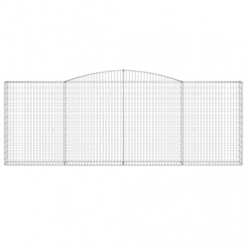Buede gabionkurve - 2 stk. 400×30×140/160 cm i galvaniseret jern