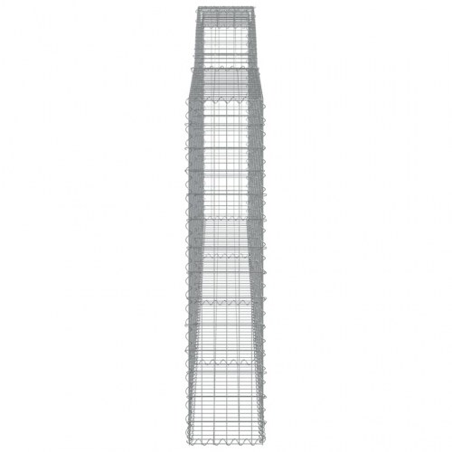 Buede gabionkurve - 2 stk. 400×30×140/160 cm i galvaniseret jern