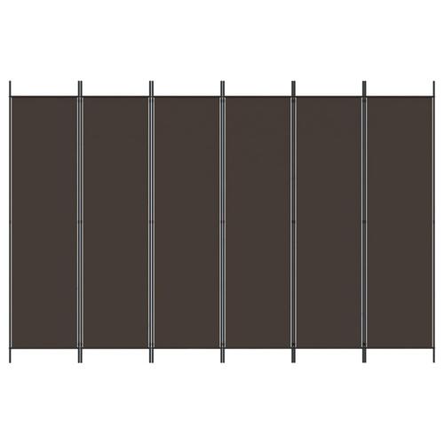 6-panels rumdeler 300x200 cm stof brun