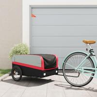 Cykelanhænger 45 kg jern sort og rød