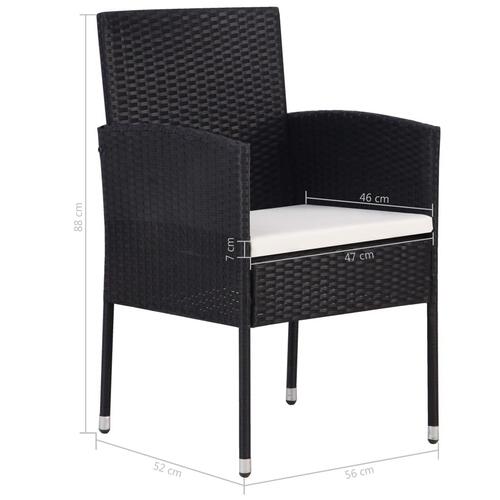 Havestole 2 stk. polyrattan sort