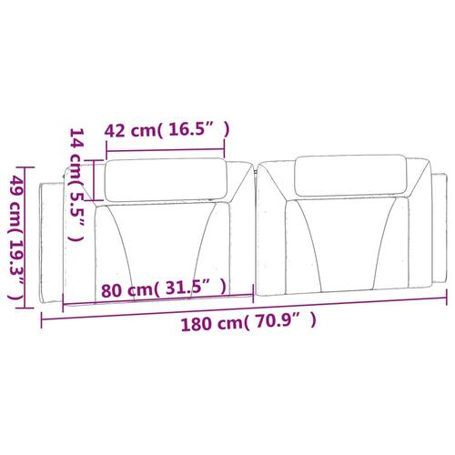 Gavlpude 180 cm kunstlæder cappuccinofarvet