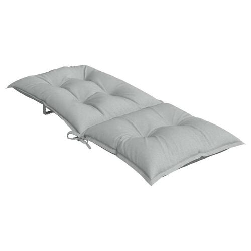 Stolehynder med høj ryg 2 stk. 120x50x7 cm stof lysegrå