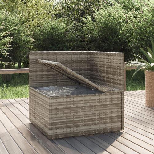 Hjørnemodul til havesofa med hynde 57x57x56 cm polyrattan grå