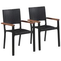 Havestole 2 stk. polyrattan sort