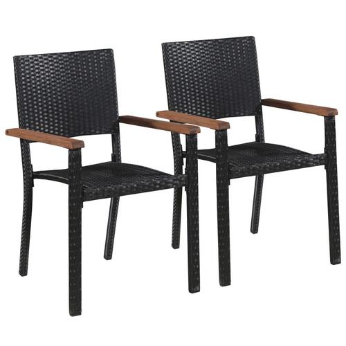 Havestole 2 stk. polyrattan sort