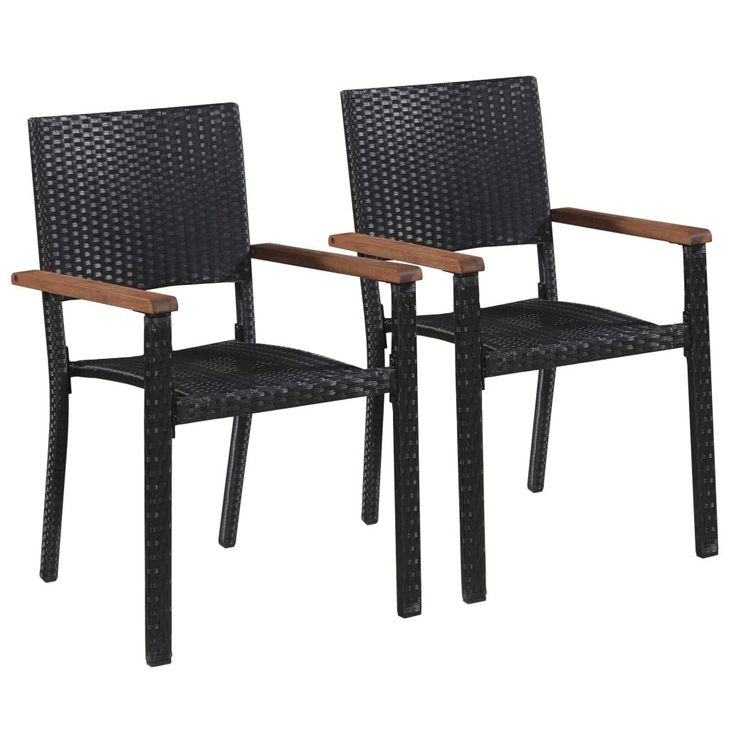 Havestole 2 stk. polyrattan sort