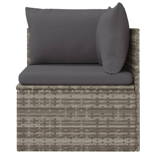 Hjørnemodul til havesofa med hynde 57x57x56 cm polyrattan grå