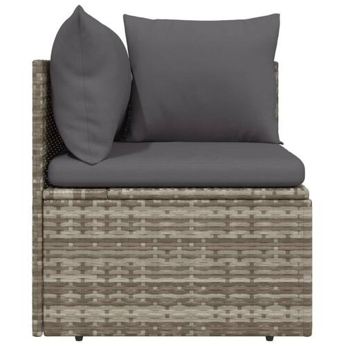 Hjørnemodul til havesofa med hynde 57x57x56 cm polyrattan grå