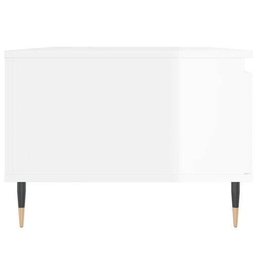 Sofabord 90x50x36,5 cm konstrueret træ hvid højglans