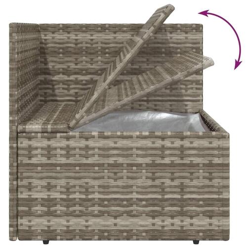 Hjørnemodul til havesofa med hynde 57x57x56 cm polyrattan grå