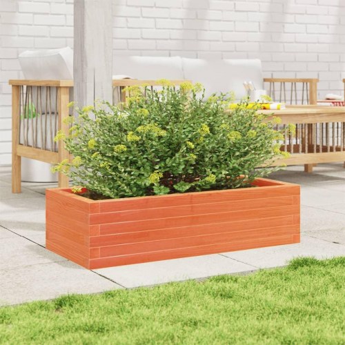 Plantekasse 90x40x23 cm massivt fyrretræ gyldenbrun