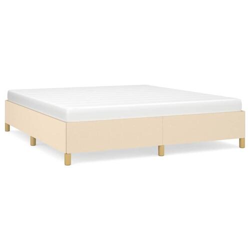 Sengeramme 160x200 cm stof cremefarvet