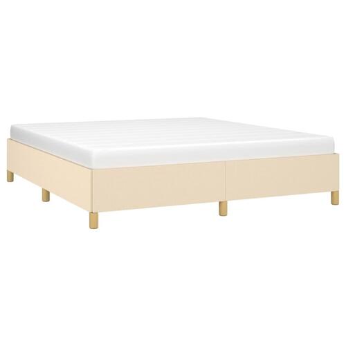 Sengeramme 160x200 cm stof cremefarvet