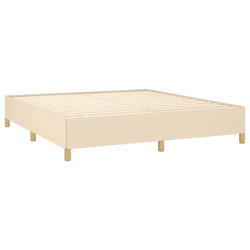 Sengeramme 160x200 cm stof cremefarvet