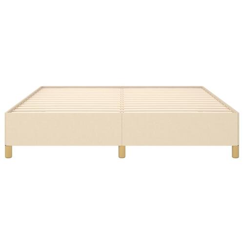 Sengeramme 160x200 cm stof cremefarvet