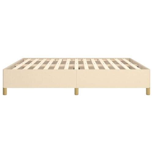 Sengeramme 160x200 cm stof cremefarvet