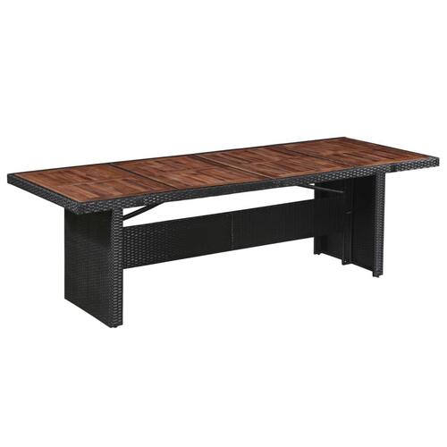 Havebord i polyrattan og massivt akacietræ 240 x 90 x 74 cm