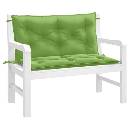 Hynder til havebænk 2 stk. 100x50x7 cm stof meleret grøn