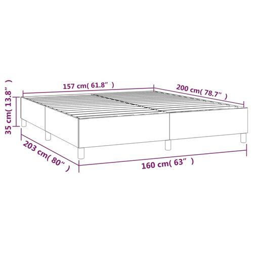 Sengeramme 160x200 cm stof cremefarvet