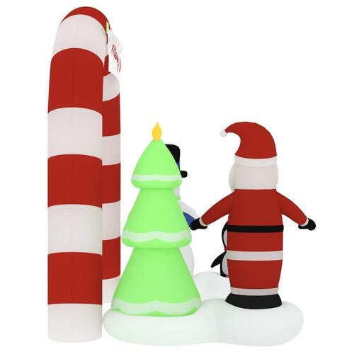 Oppustelig juleport med LED'er 260 cm