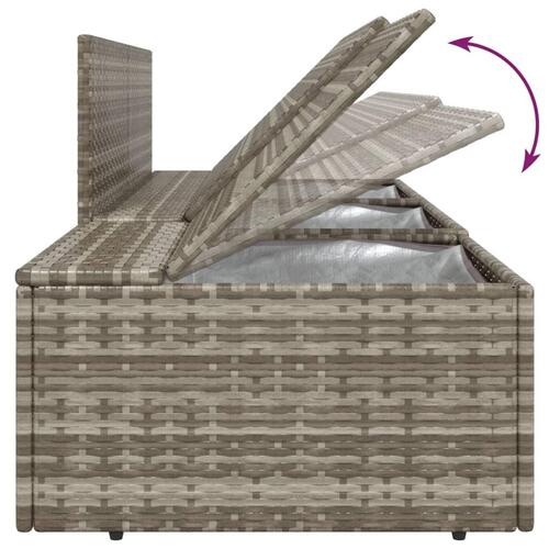 Loungesæt til haven 3 dele med hynder polyrattan grå