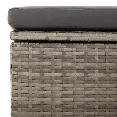 Loungesæt til haven 3 dele med hynder polyrattan grå