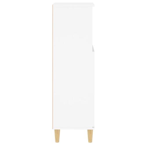 Badeværelsesskab 30x30x100 cm konstrueret træ hvid
