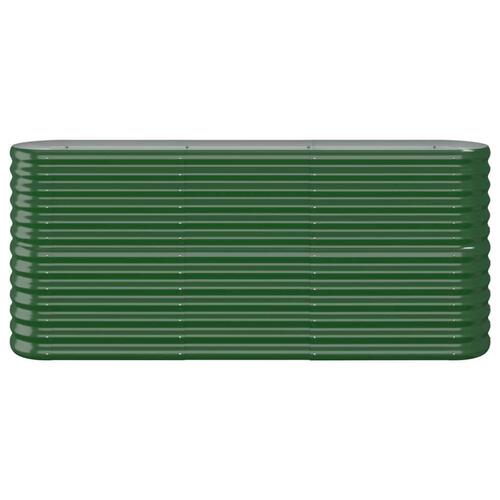 Plantekasse 152x40x68 cm pulverlakeret stål grøn