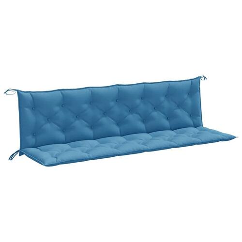 Hynder til havebænk 2 stk. 200x50x7 cm stof meleret blå