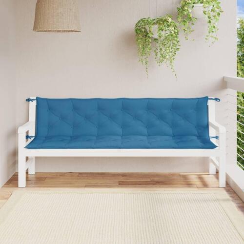 Hynder til havebænk 2 stk. 200x50x7 cm stof meleret blå