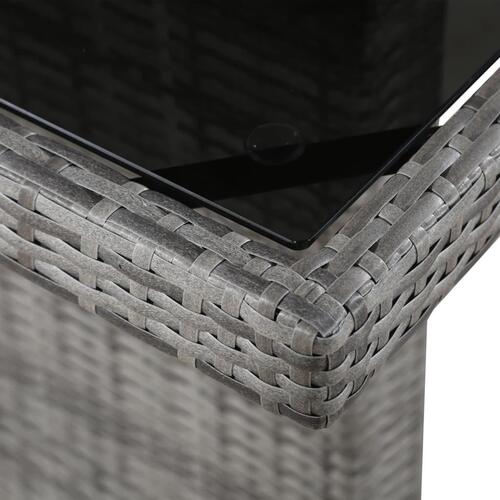 Havebord i polyrattan og glas 240 x 90 x 74 cm