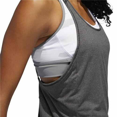 T-shirt til Damer uden Ærmer Adidas 3 Stripes Tank Mørkegrå XS