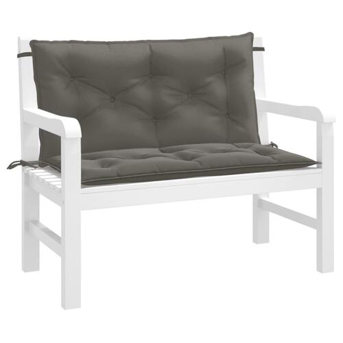 Hynder til havebænk 2 stk. 100x50x7 cm stof meleret mørkegrå