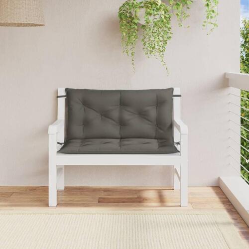 Hynder til havebænk 2 stk. 100x50x7 cm stof meleret mørkegrå