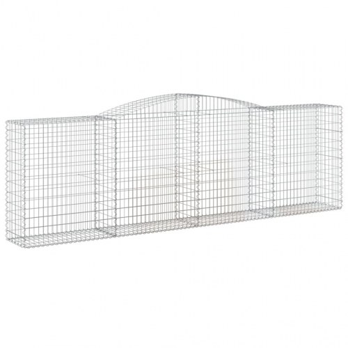 Buede gabionkurve 6 stk. - 400×50×120/140 cm i galvaniseret jern
