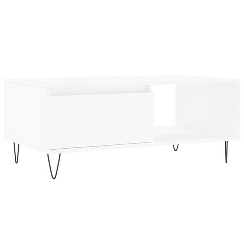 Sofabord 90x50x36,5 cm konstrueret træ hvid