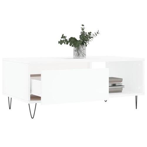 Sofabord 90x50x36,5 cm konstrueret træ hvid
