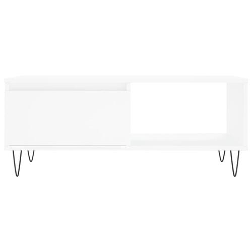 Sofabord 90x50x36,5 cm konstrueret træ hvid