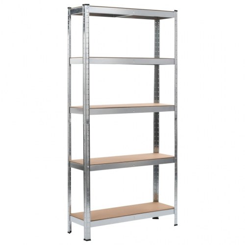 Opbevaringsreoler 2 stk. 90 x 30 x 180 cm cm stål og MDF sølv