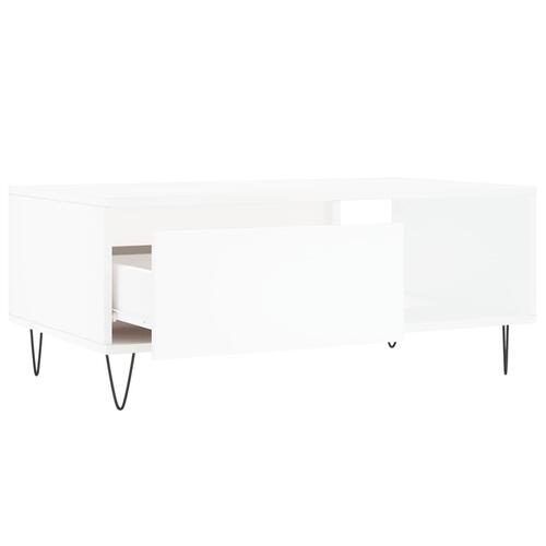 Sofabord 90x50x36,5 cm konstrueret træ hvid