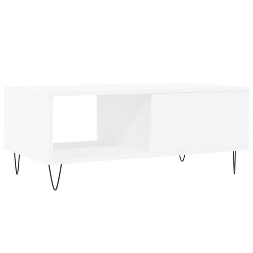 Sofabord 90x50x36,5 cm konstrueret træ hvid
