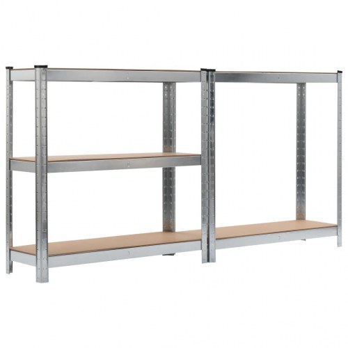 Opbevaringsreoler 2 stk. 90 x 30 x 180 cm cm stål og MDF sølv