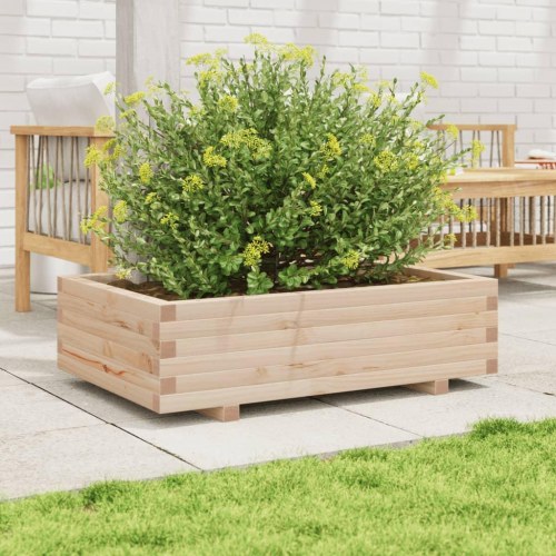 Plantekasse i massivt fyrretræ - 90 x 60 x 26,5 cm
