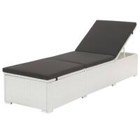 Liggestol med hynde polyrattan hvid