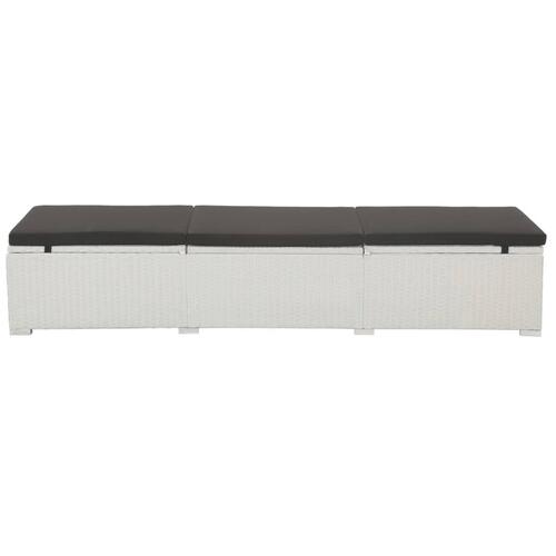 Liggestol med hynde polyrattan hvid