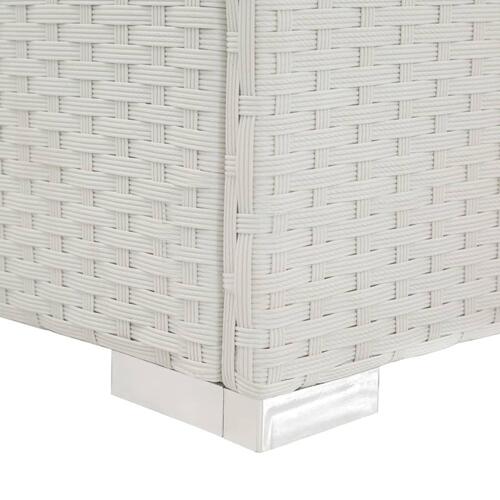 Liggestol med hynde polyrattan hvid